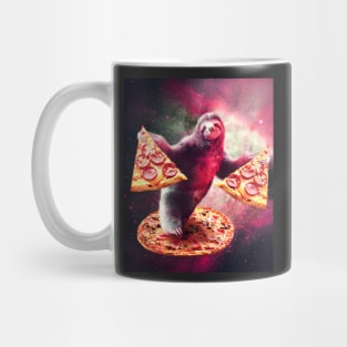 Funny Space Sloth With Pizza Mug